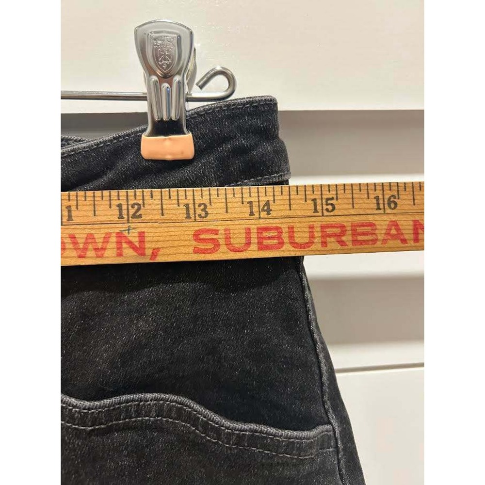 Vervet Los Angeles Black Denim Pencil Skirt Button Fly Size M 90s Minimalist - Picture 7 of 7
